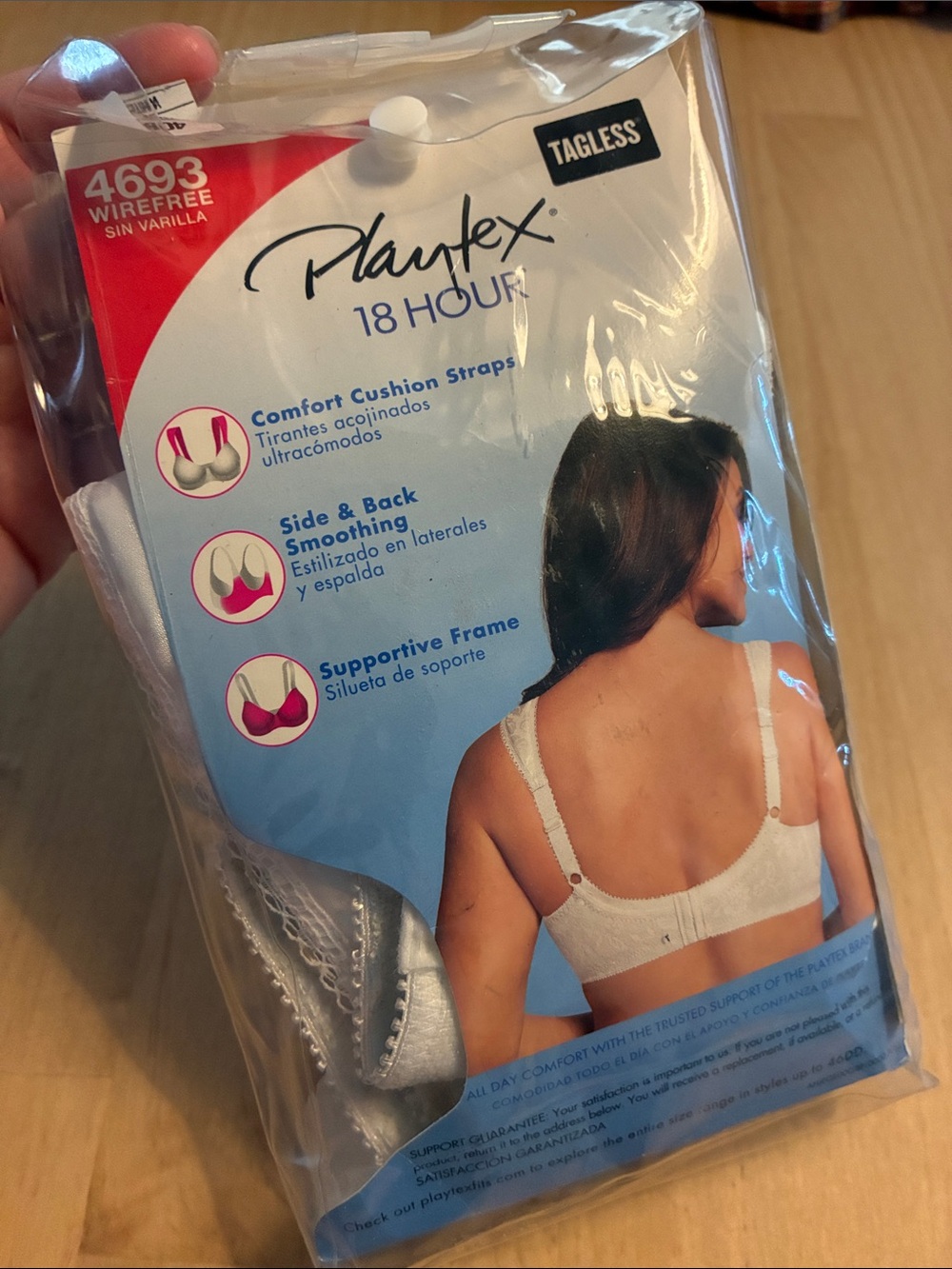 Playtex 4693 Wirefree 18 Hour Ultimate Shoulder Comfort White Bra 40B